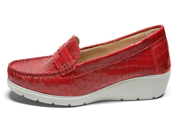 Echte leren mocassin met alo&euml; vera binnenzool 