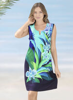 Jurk met briljant kleurenprintontwerp, mouwloos 