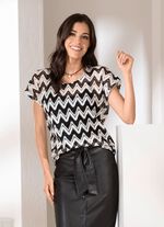 Shirt in gehaakte look 