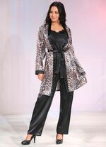 Set, 3-delig, bestaande uit top, broek en kimono 