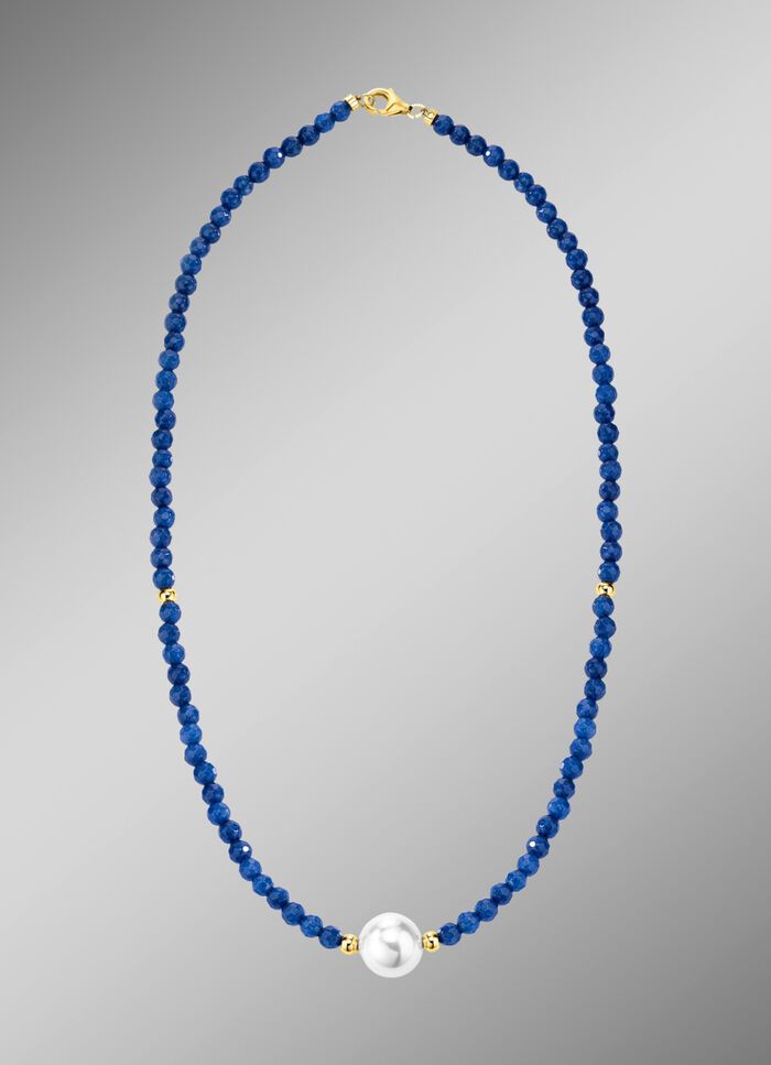 Ketting met parelglans en edelsteenglans 