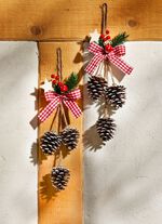 Decoratieve hangers met natuurlijke kegels, set van 2 