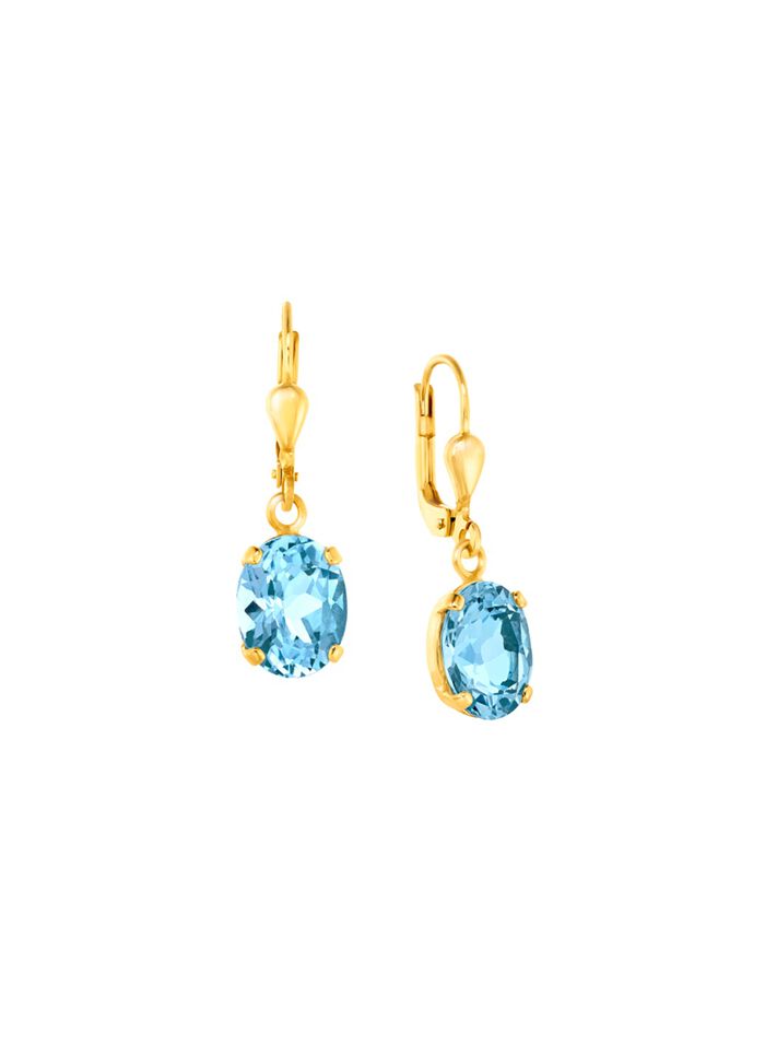 Oorbellen met blauwe topaas 