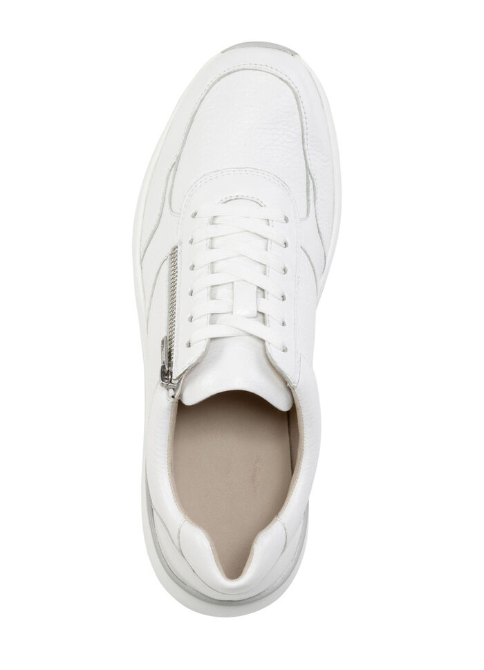 GINO GALANTE, klassieke herensneakers, met rits WIT