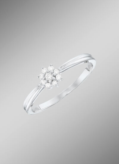 Damesring met 9 briljanten 