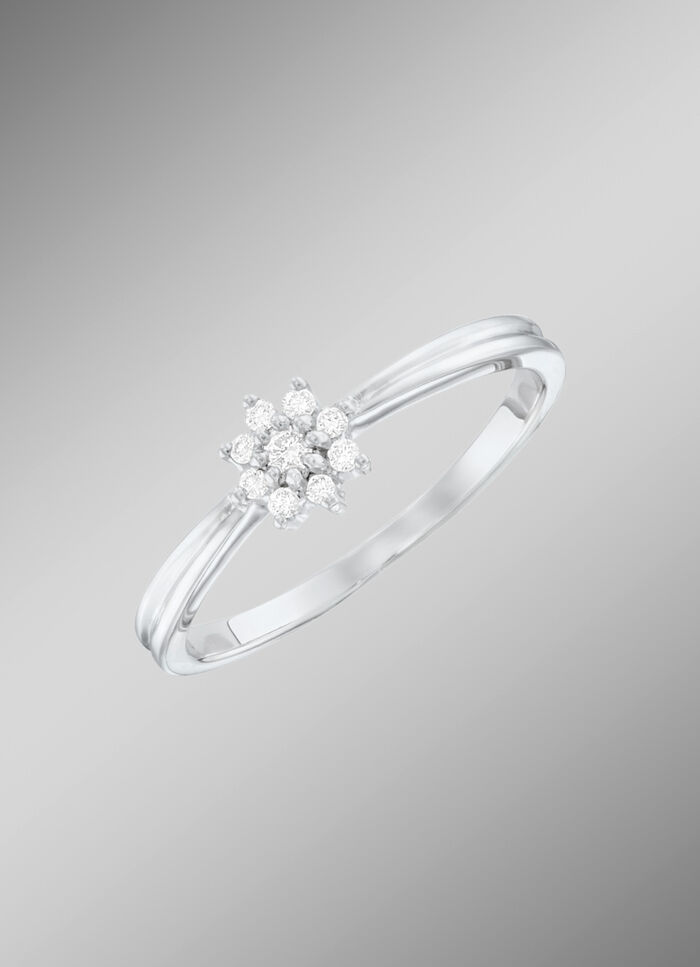 Damesring met 9 briljanten 