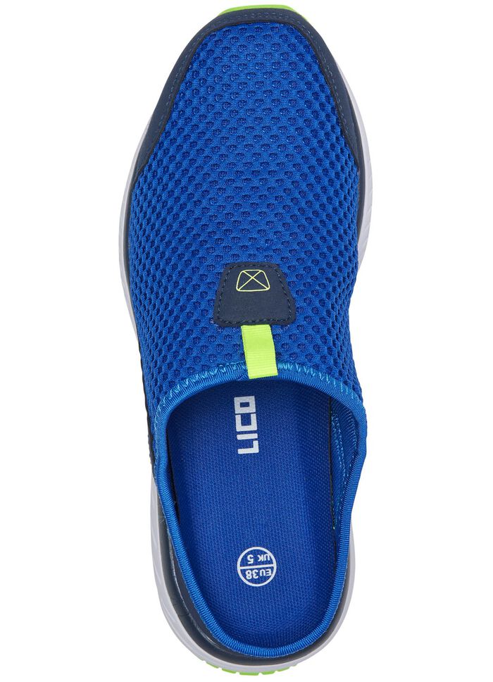 Sabot gemaakt van textielmateriaal met synthetische passementen BLAUW-CITROEN