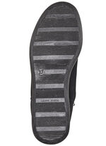 Enkellaarsjes van zacht, gewatteerd nubuckmateriaal ZWART