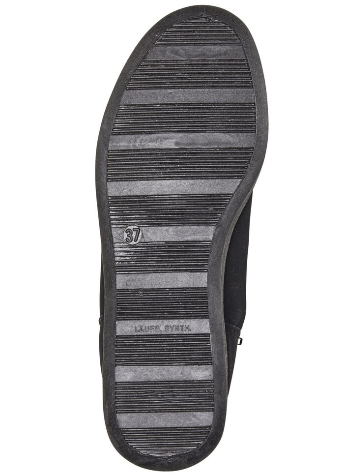 Enkellaarsjes van zacht, gewatteerd nubuckmateriaal ZWART