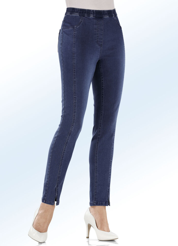Pull-on-jeans DONKERBLAUW