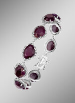 Armband met echte robijn en echte witte topaas 