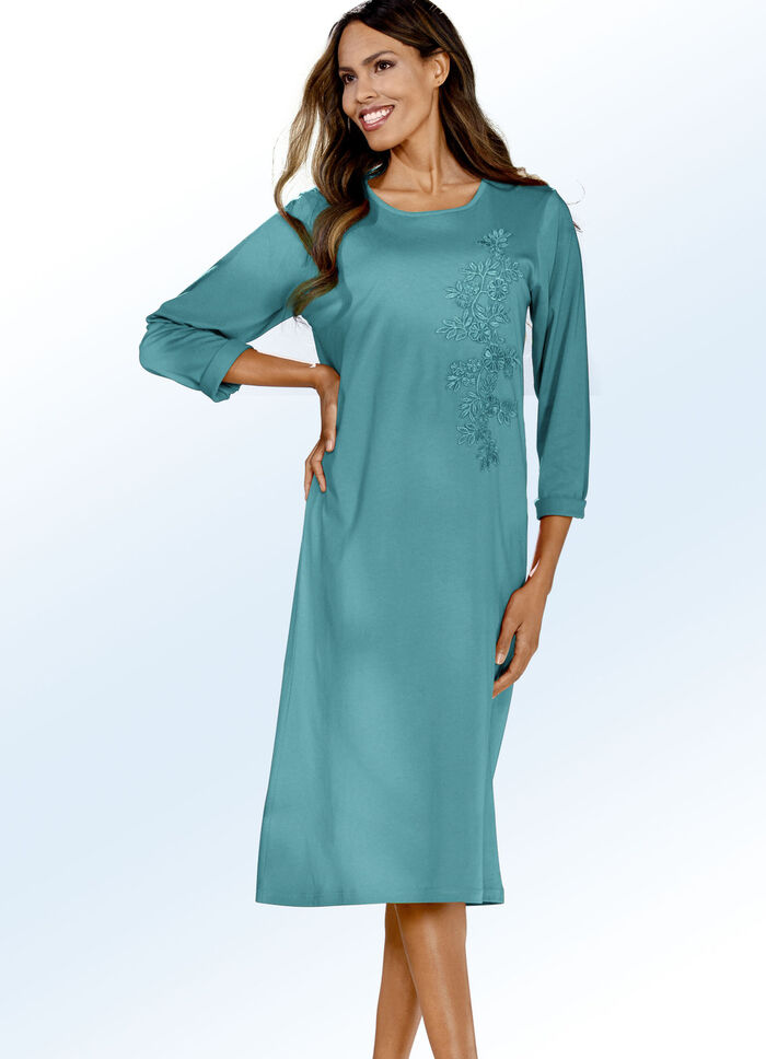 Nachthemd met geplaatst bloemenkant BENZINE