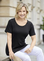 Shirt met strass steentjes SCHWARZ