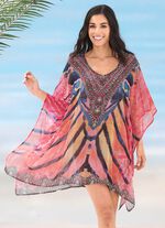 Laurina tuniek met strass steentjes, licht transparant 