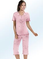 Pyjama met korte mouw en V-hals 