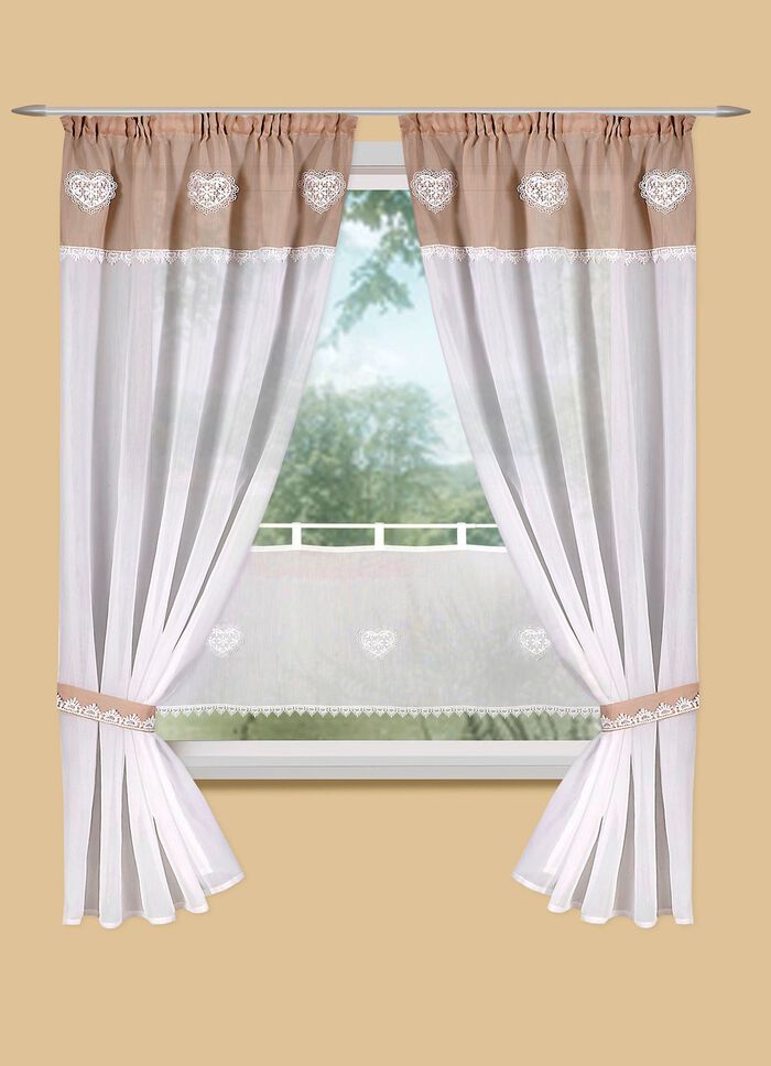 Romeins gordijnset in linnenlook 