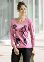 Mooi shirt met contrastprint ROZE