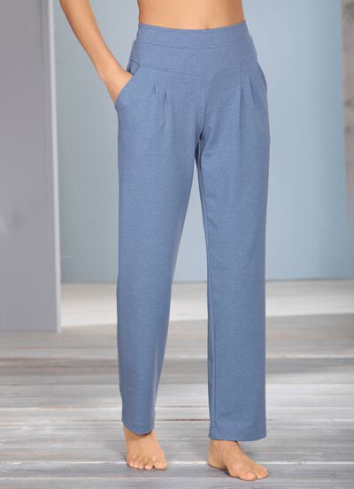 Broek met brede elastische tailleband 