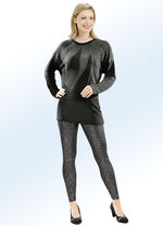 Mooie glanzende legging ZWART-ZILVERKLEURIG