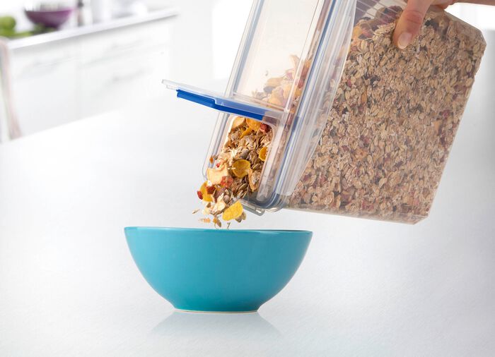 Set voor voedselbewaarbakken met praktisch schenkmechanisme, 4-delig 