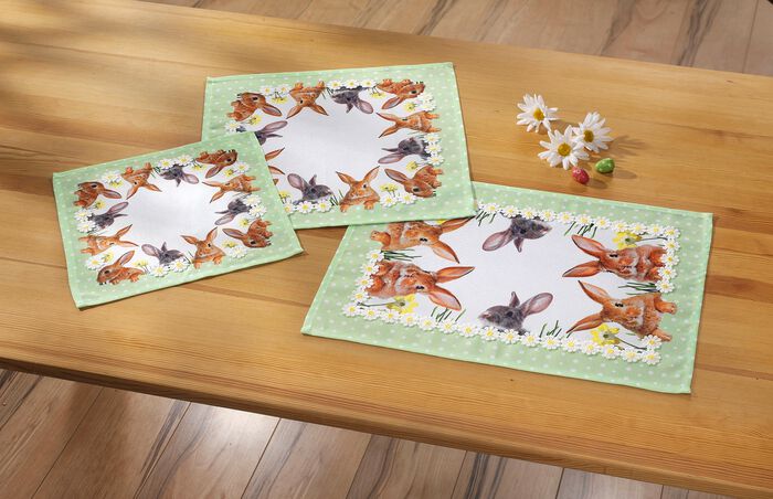 Tafel- en kamerdecoratie met konijnenmotieven WIT-MULTICOLOR