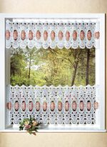 Charmant kort gordijn met roededoorvoer WIT EFFEN