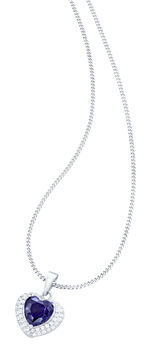 Hartvormige kettinghanger met saffier