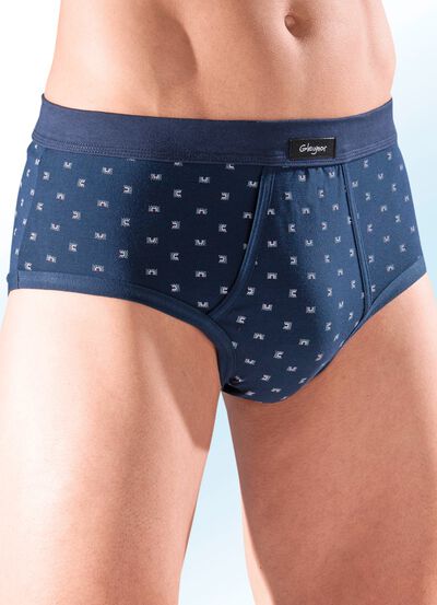 Vijfdelige slip van fijne jersey met gulp en all-over patroon 