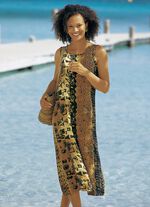 Jurk van hoogwaardig geweven materiaal CAMEL-ZWART