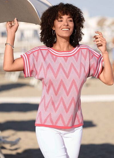 Trui in een elegante textuurmix 