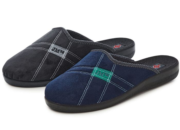 Set van twee pantoffels met comfortabele vulling BLAUW-ZWART