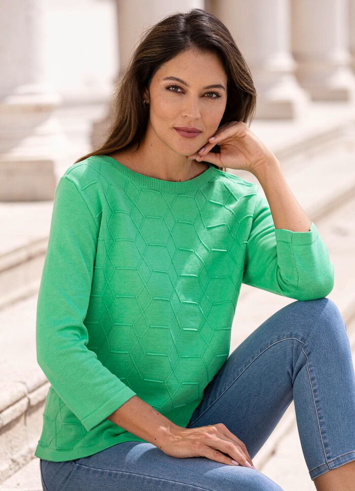 Trui met grafische structuur GROEN