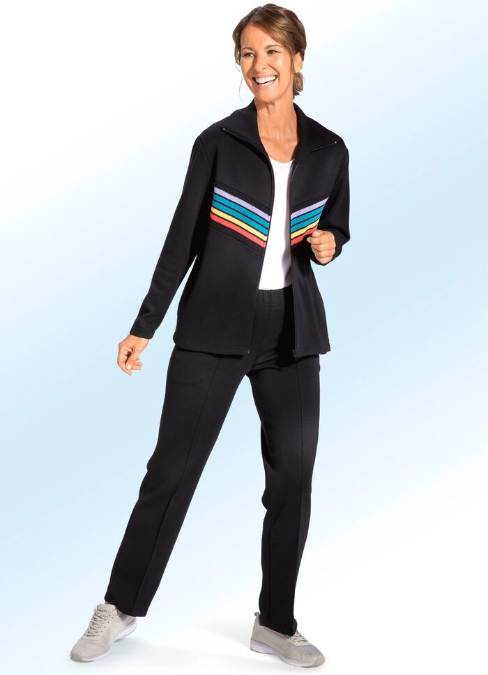 Vrijetijdspak 'Plantier' met gebreide inzetstukken 