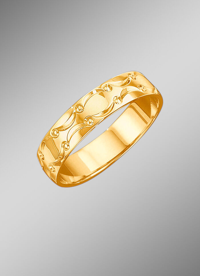 Trouwring met golfmotief 