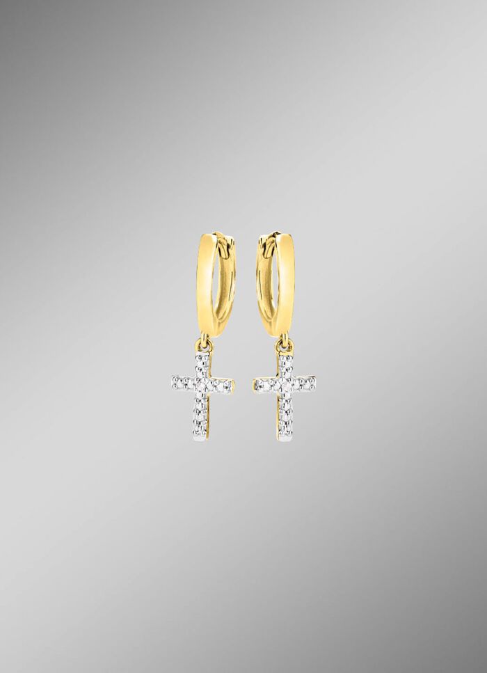 Chique creolen met 2 diamanten 