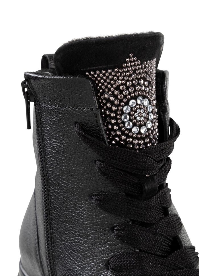 Waldl&auml;ufer veterlaarsje met effectieve glittersteentjes ZWART