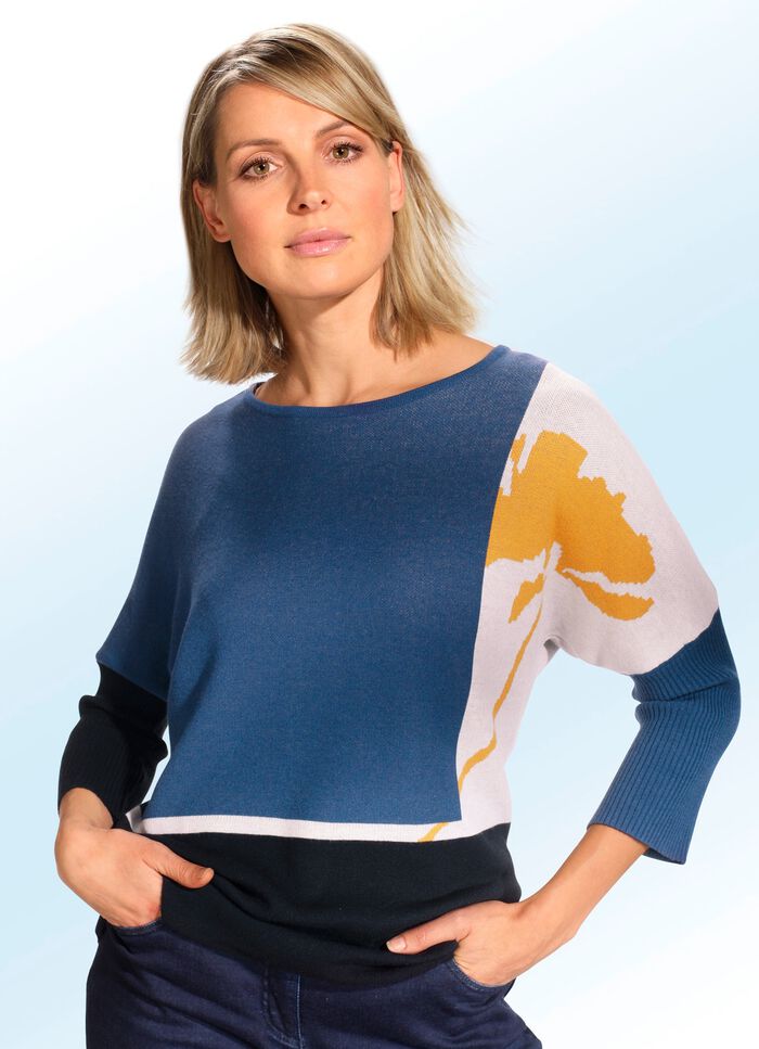 Trui met vleermuismouwen en modal 