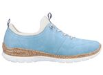 Rieker sneakers met elastische decoratieve vetersluiting LICHTBLAUW-WIT