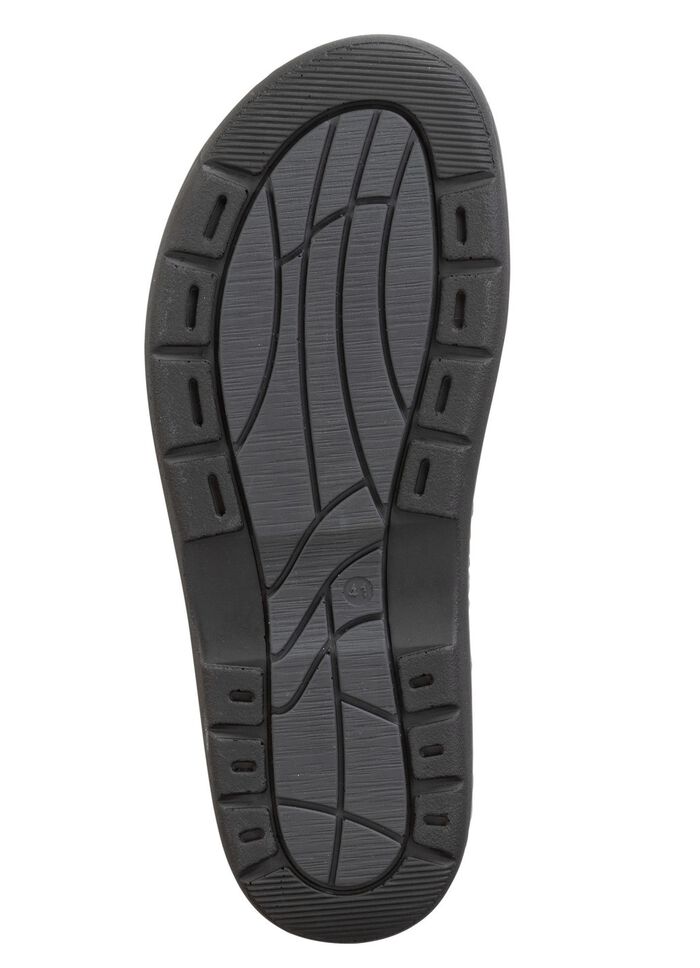 GINO GALANTE, comfortabele herenmuiltjes, breedte H, met uitneembaar voetbed ZWART