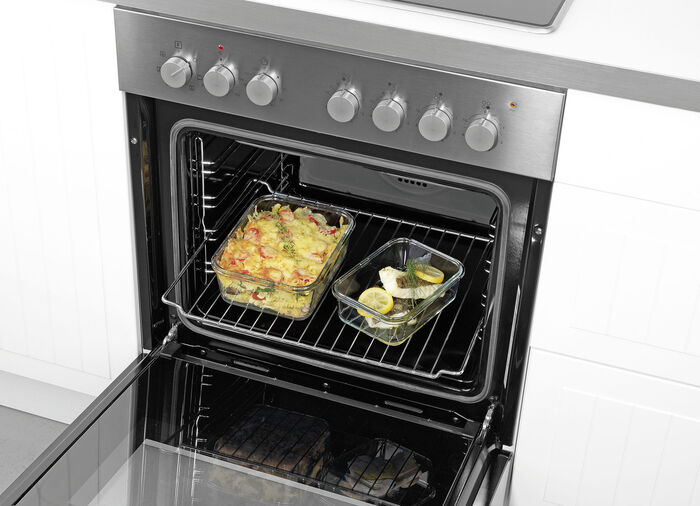 Set van 4 borosilicaatglazen potten