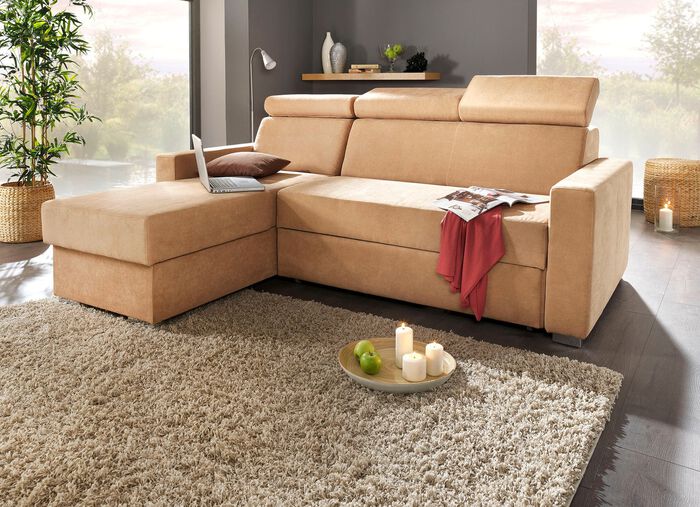 Gestoffeerd meubel met slaapfunctie en verstelbare hoofdsteunen 