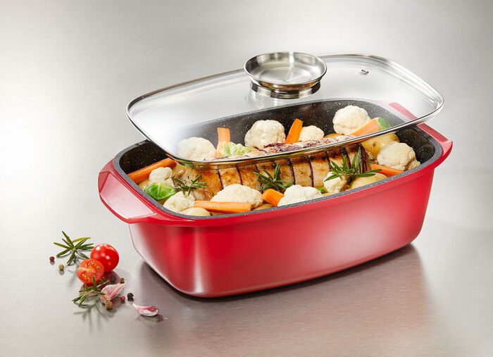 Extra hoge braadpan van gegoten aluminium van King met antiaanbaklaag 