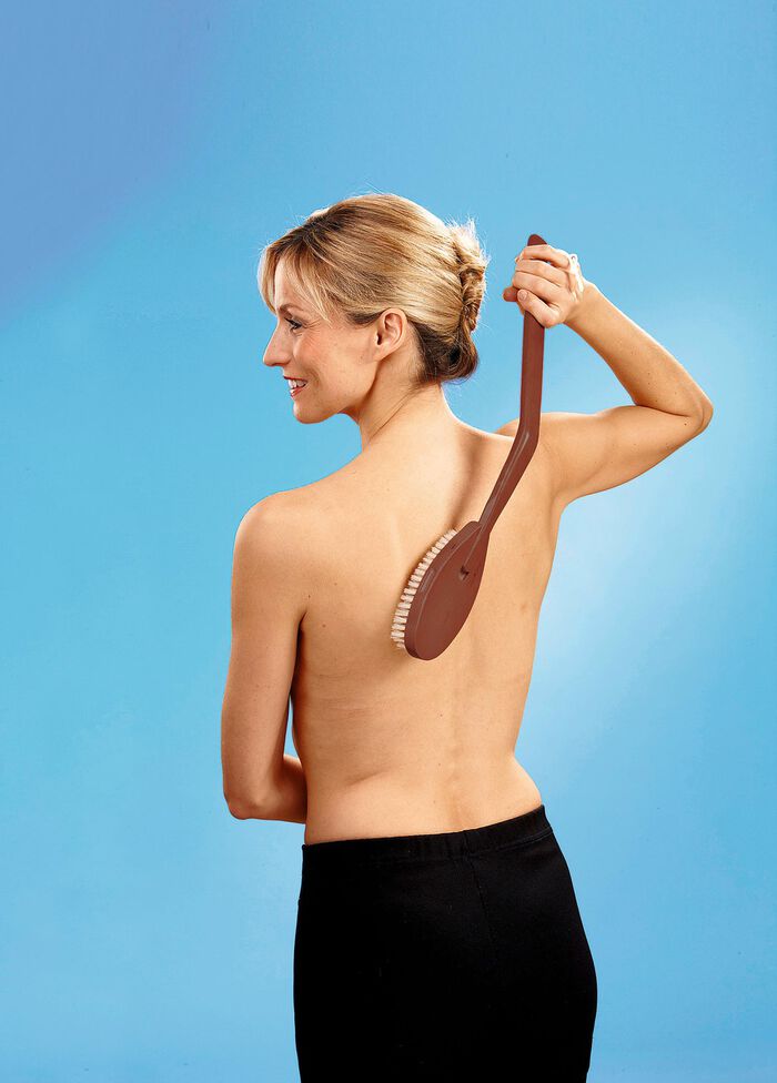 Rugborstel met natuurlijke haren 