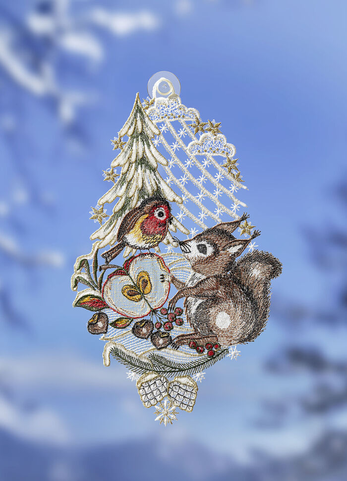 Raamafbeelding eekhoorn gemaakt van echt Plauenkant 