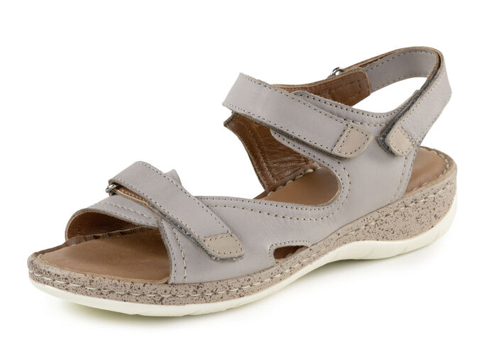 ELENA EDEN sandaal met contrasterende bies TAUPE
