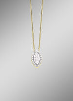 Hanger met 3 briljant geslepen diamanten, 20 diamanten en ankerketting 