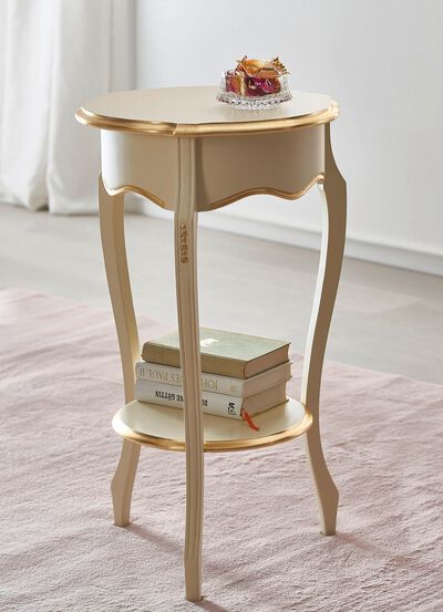 Bijzettafel met handgemaakte applicaties 