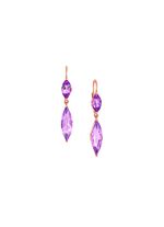 Ros&eacute; vergulde oorbellen met echte amethist 