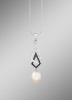 Hanger met ankerketting en zwart-witte zirkonia 