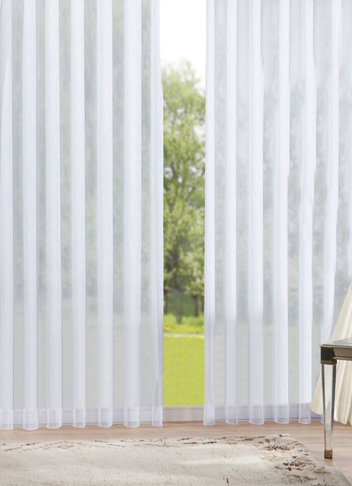 Klassiek rolgordijn met fijne strepen en fantasiegaren 